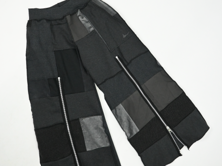 AVERY S GREY patch-work wide leg zip pants (M L) Discount