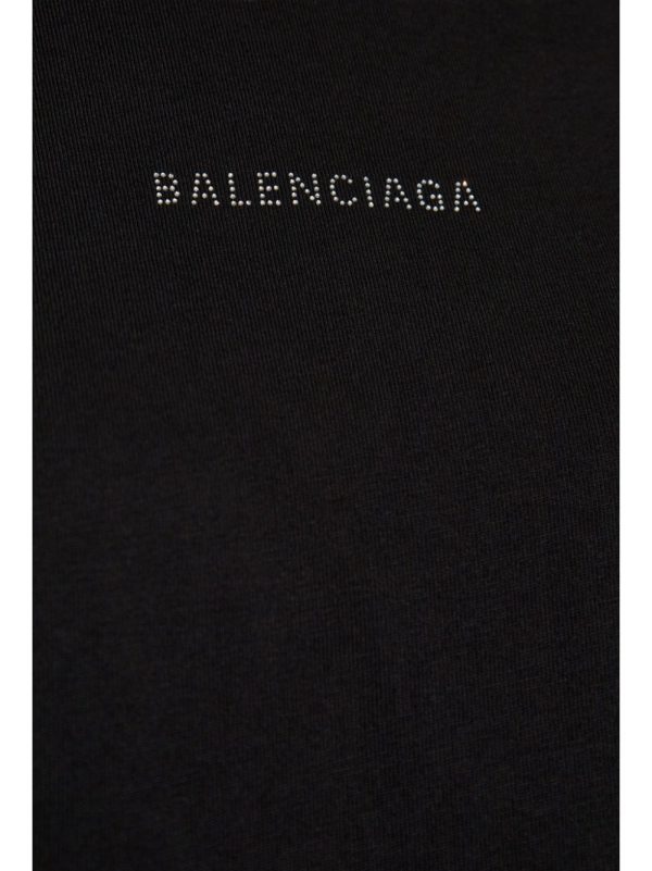 BALENCIAGA - Women Crystal Logo T-Shirt Fashion