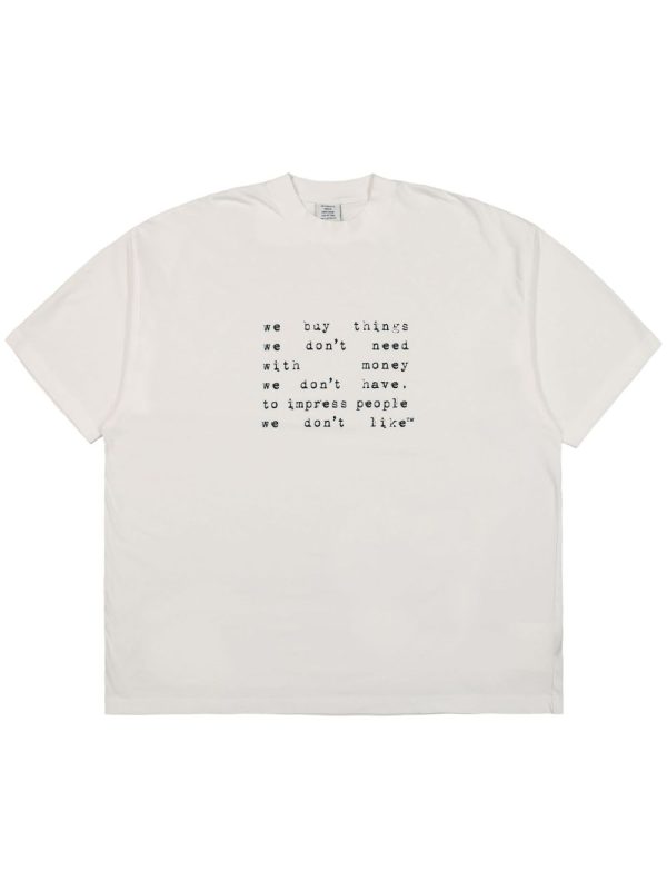 VETEMENTS - Unisex We Buy Things Oversized T-shirt Hot on Sale