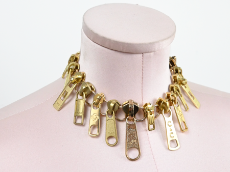 Zipper Choker Gold Discount