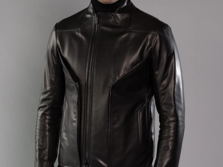 RORKE BADER - Men Bevel Leather Jacket For Discount