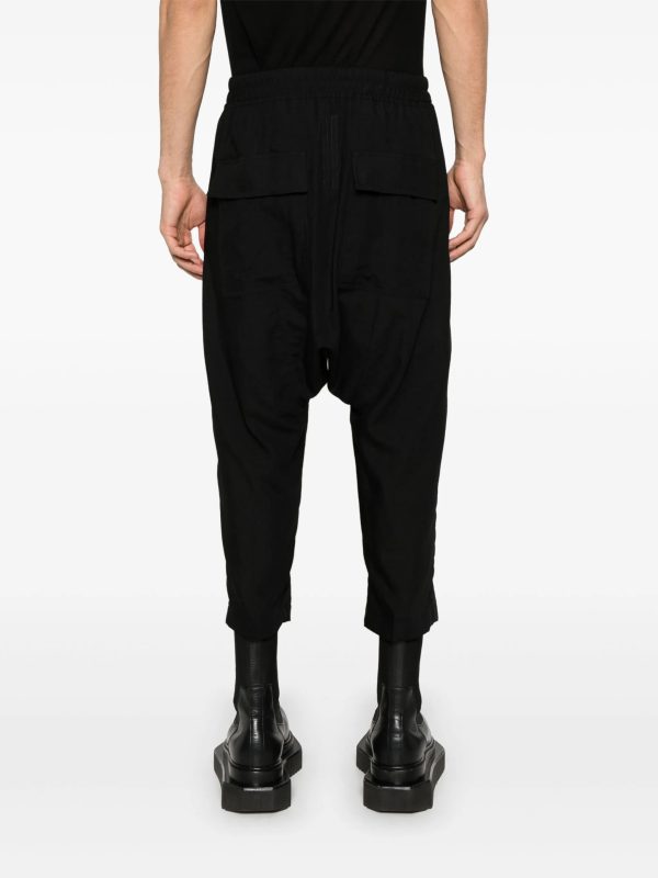 RICK OWENS - Men Drawstring Cropped Pantaloni For Discount