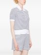 THOM BROWNE - Women Short Sleeve Rib Cuff Polo In Striped Textured For Cheap