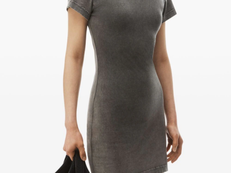 T BY ALEXANDER WANG - Women Shrunken Tee Mini Dress With Blade Logo Online Hot Sale