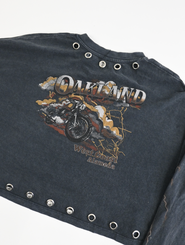 west coast alameda oakland  silver GROMMET TEE (large) Online Sale