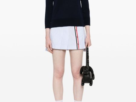 THOM BROWNE - Women Jersey Stitch 3 4 Sleeve Crew Neck Pullover  W 4 Bar Intarsia Cheap