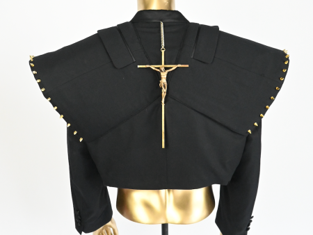 SPIKE SHOULDER CROP BLAZER Hot on Sale