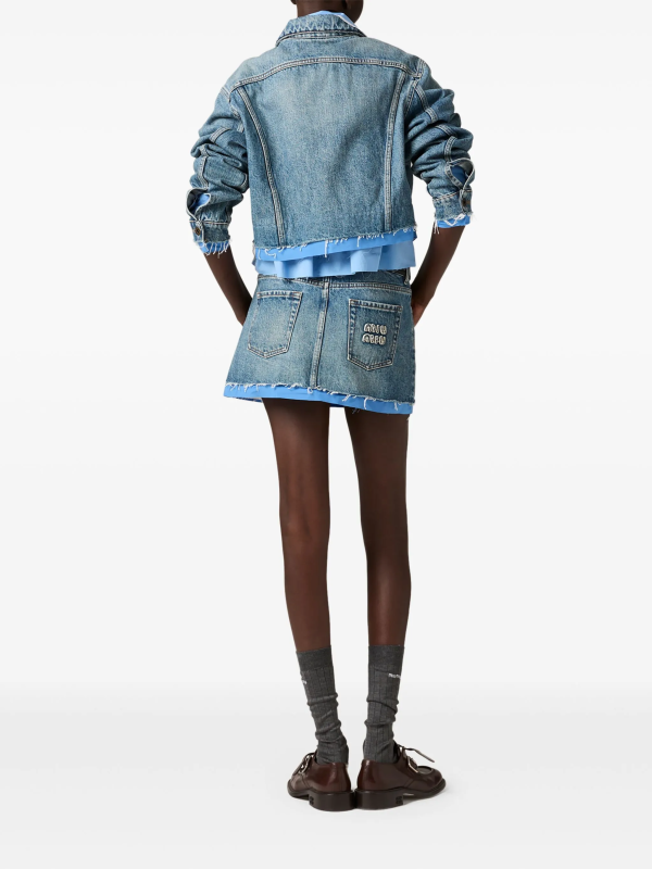 MIU MIU - Women Denim Cropped Jacket Online Sale