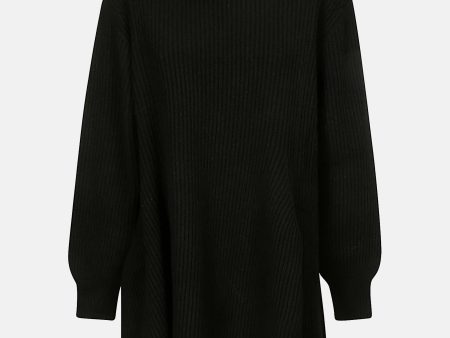 YOHJI YAMAMOTO REGULATION - Women Wide High Neck Knit Dress Online Sale