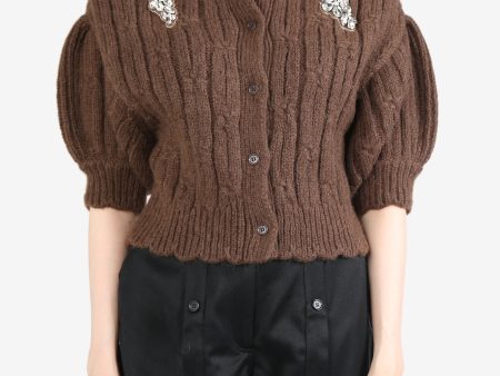 SIMONE ROCHA - Women W Emb Cropped Chunky Knit Cardigan Supply