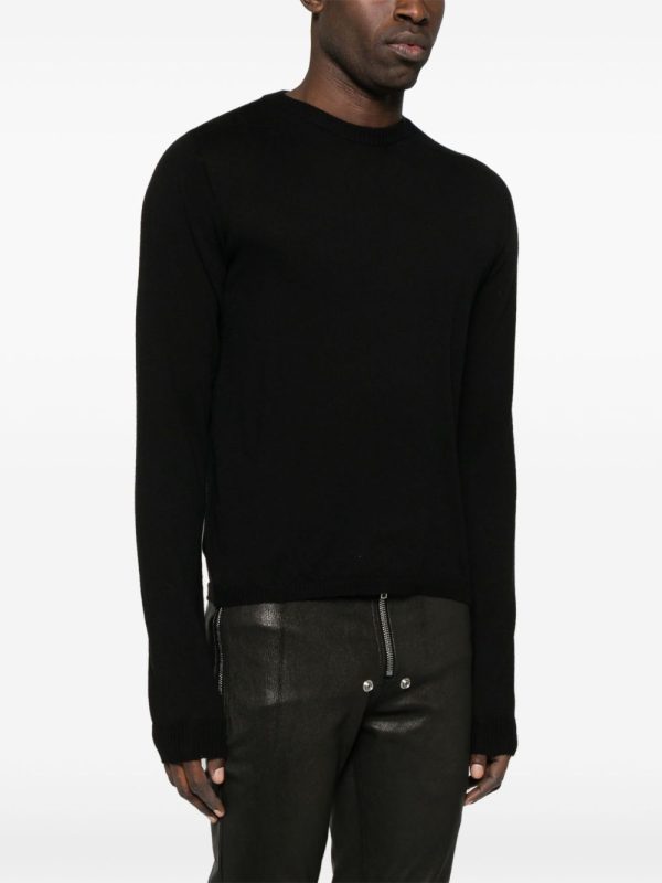 RICK OWENS - Men Cropped Biker Round Neck Sweater Supply