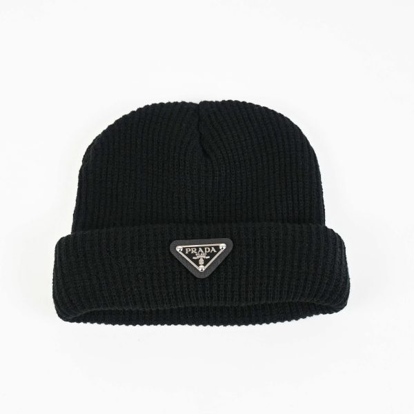 Black Rib style beanie (14 emblem colors available) Hot on Sale