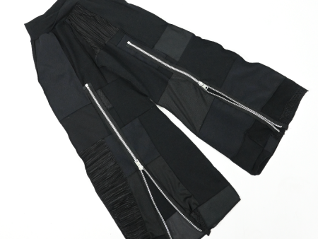 ARIAM S BLACK patch-work wide leg zip pants (XS) Supply