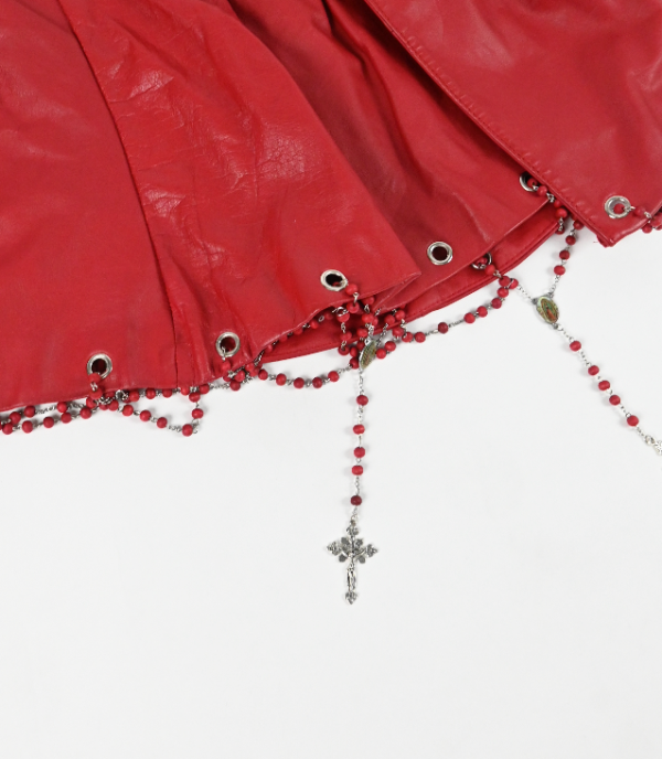 ME TO YOU red leather rosary skirt For Cheap