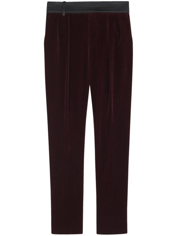 SAINT LAURENT - Men Velvet Tailored Pants For Cheap