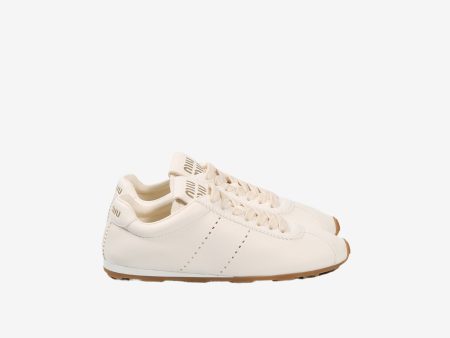 MIU MIU - Women Bleached Nappa Leather Sneakers Hot on Sale