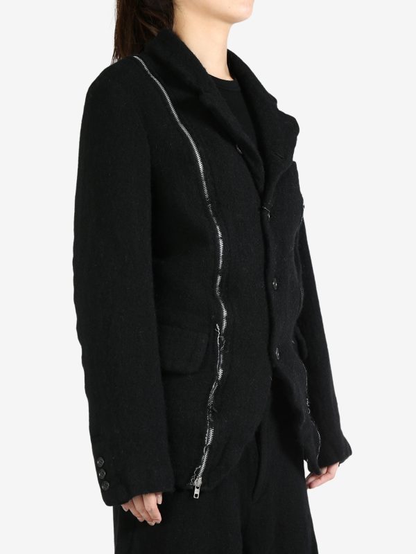 COMME DES GARCONS BLACK - Wool Zipper Accent Jacket Discount