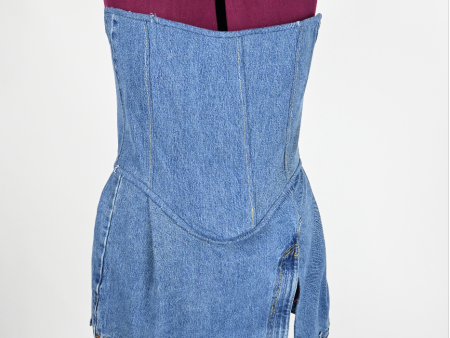 Denim Corset Dress (Waist: 38-40 ) Sale