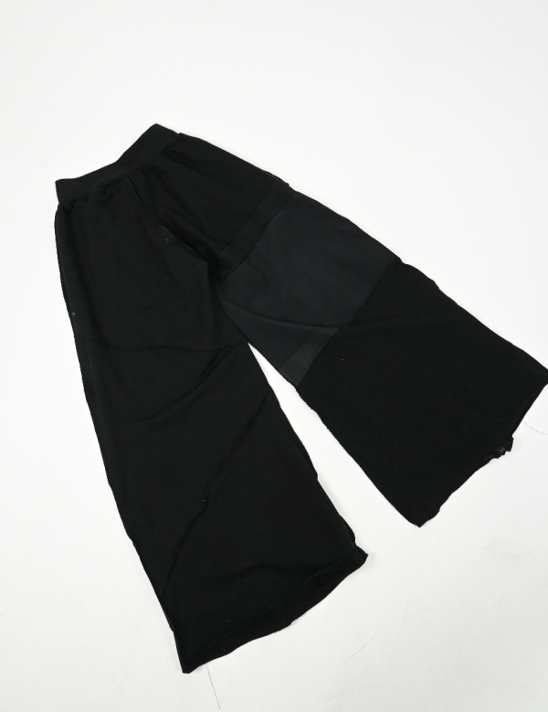 BLACK patch-work wide leg zip pants (XS) Online Hot Sale