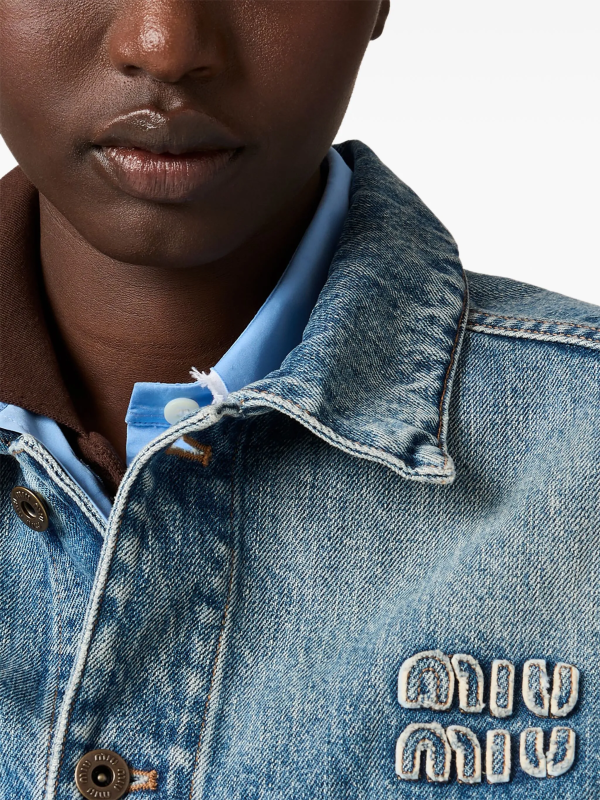 MIU MIU - Women Denim Cropped Jacket Online Sale