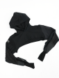 Black patch-work extra crop hoodie Supply