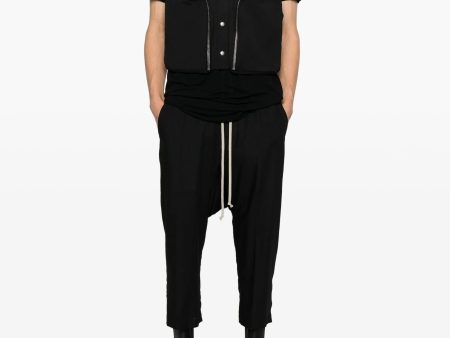 RICK OWENS - Men Drawstring Cropped Pantaloni For Discount