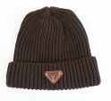 Brown rib style beanie Hot on Sale