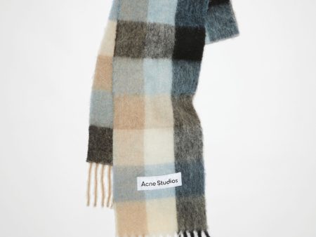 ACNE STUDIOS - Unisex Mohair Checked Scarf For Discount