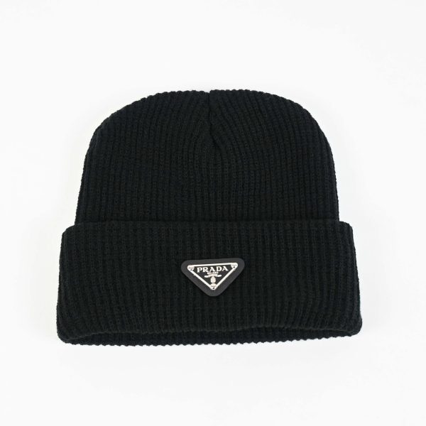 Black Rib style beanie (14 emblem colors available) Hot on Sale