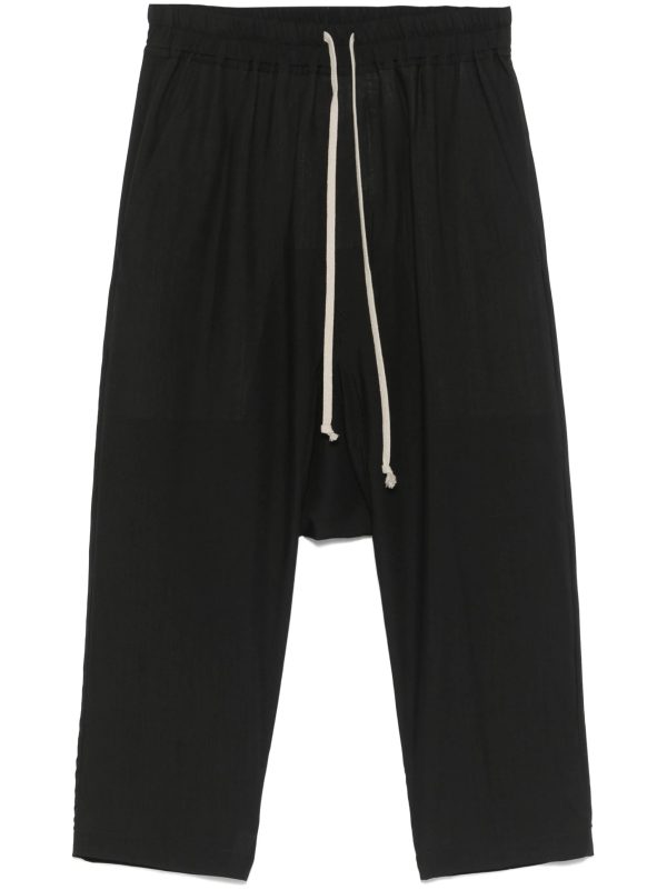 RICK OWENS - Men Drawstring Cropped Pantaloni For Discount