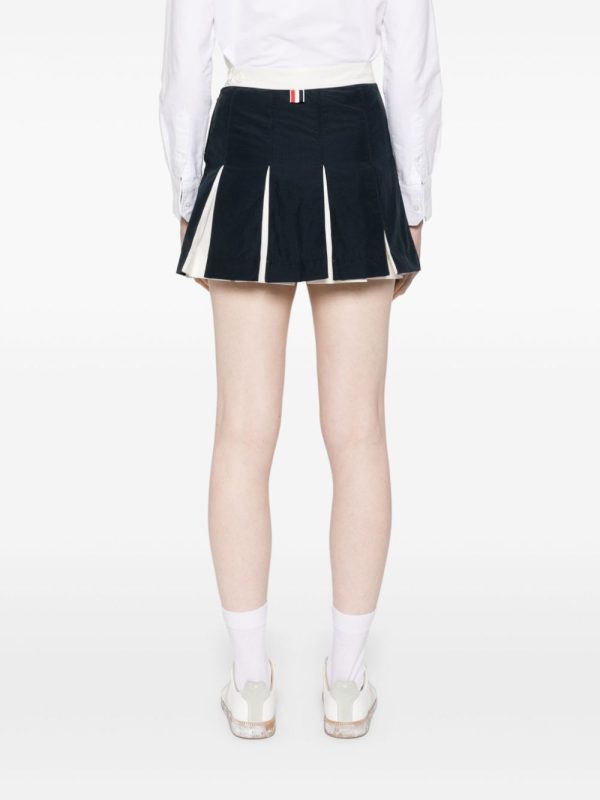 THOM BROWNE - Women Mini Box Pleat Skirt Discount