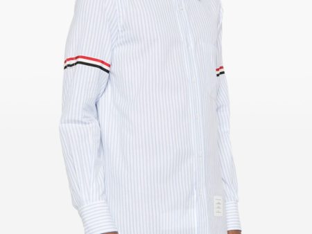 THOM BROWNE - Men Straight Fit BD PC L S  W GG Armband Stripe Madras Shirt Sale