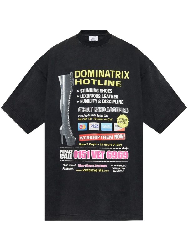 VETEMENTS - Unisex Dominatrix Hotline Oversized T-shirt Supply