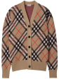 BURBERRY - Women Check Wool Blend Cardigan Online Sale