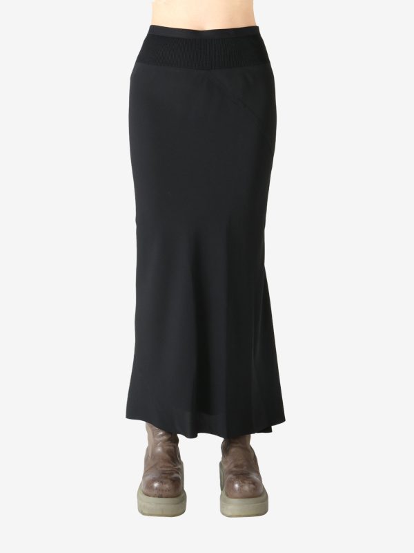 RICK OWENS - Women Charmeuse Calf Bias Skirt Hot on Sale