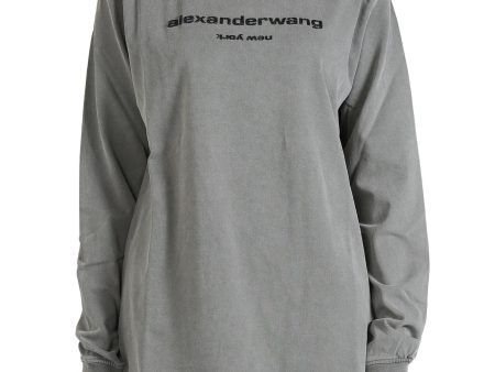 ALEXANDER WANG - Unisex Long Sleeve Tee With Glitter Puff Logo For Cheap