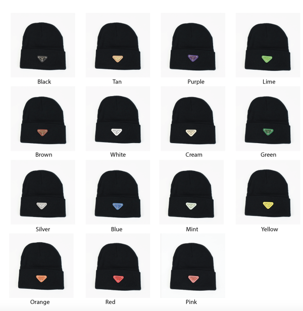 Black Rib style beanie (14 emblem colors available) Hot on Sale