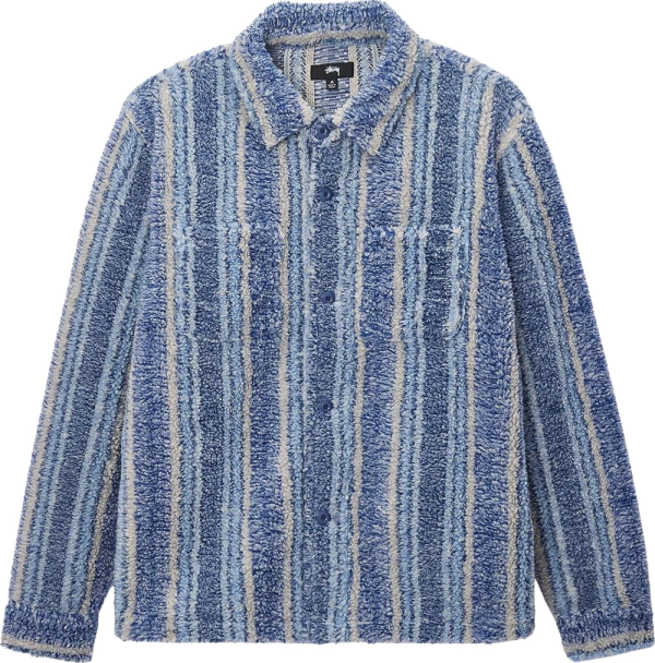 STUSSY - Men Stripe Sherpa Shirt Fashion