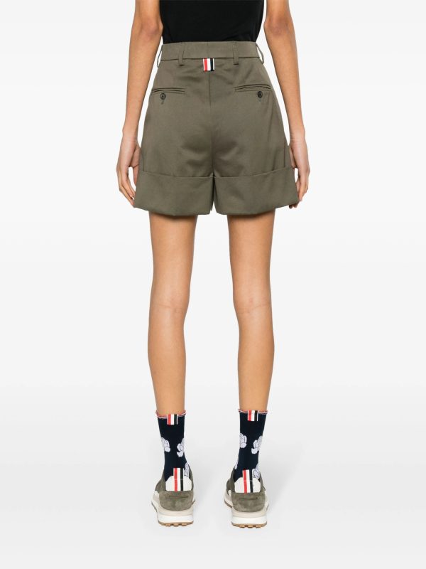 THOM BROWNE - Women Fit 2 - Sack Shorts In Cotton Twill Online Sale