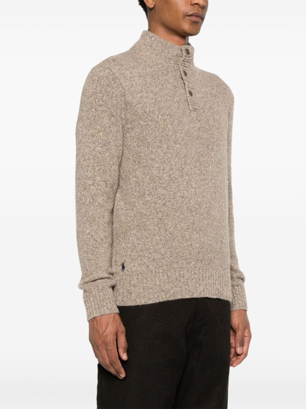 POLO RALPH LAUREN - Men Donegal Wool Blend Long Sleeve Sweater Online Sale