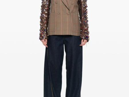 DRIES VAN NOTEN - Women Checked Embroidered Blazer For Discount