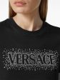 VERSACE - Women Crystal Versace Logo T-Shirt Online