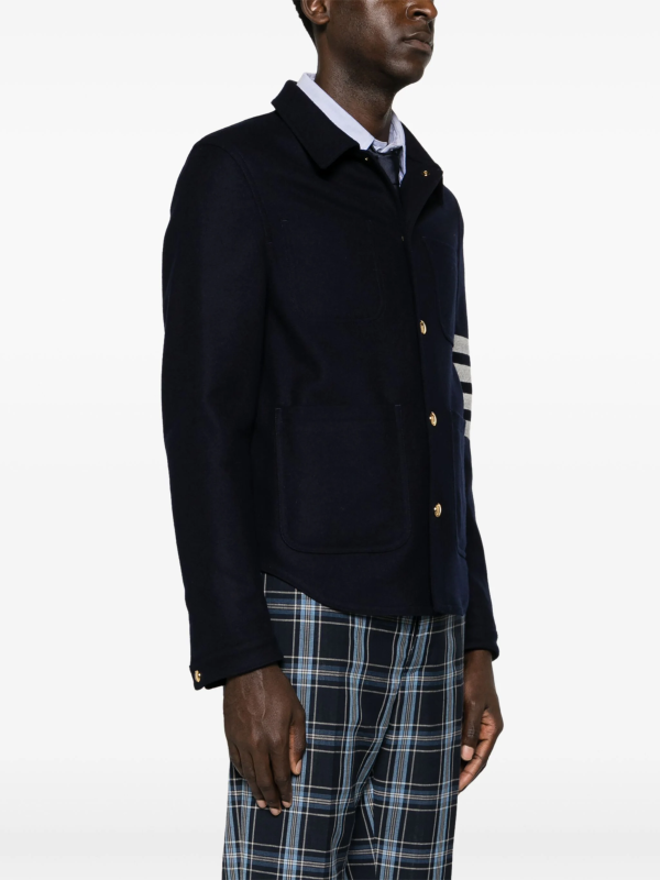 THOM BROWNE - Men Utility Patch Pocket Jacket In Engineered 4 Bar Melton For Cheap