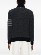 THOM BROWNE - Men Tonal Textured Stitch Funnel Neck Knitwear Online