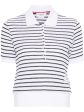 THOM BROWNE - Women Short Sleeve Rib Cuff Polo In Striped Textured For Cheap