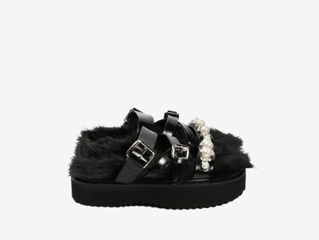 SIMONE ROCHA - Women W Emb Faux Fur Multi-Strap Platform Sandal Online