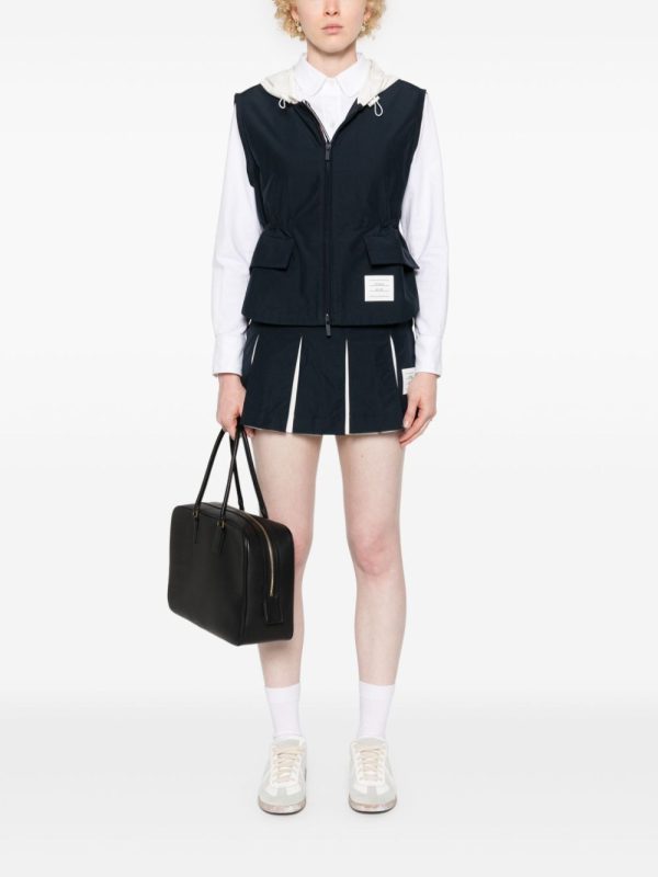 THOM BROWNE - Women Mini Box Pleat Skirt Discount