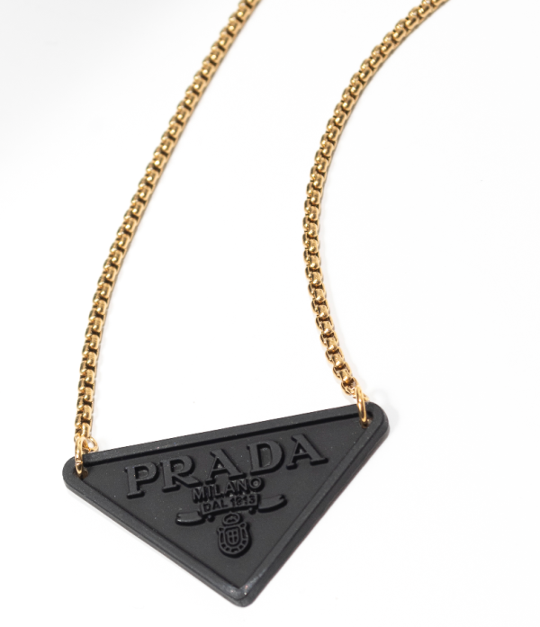 Matte black emblem necklace Hot on Sale