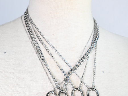 Silver lock necklace on Sale