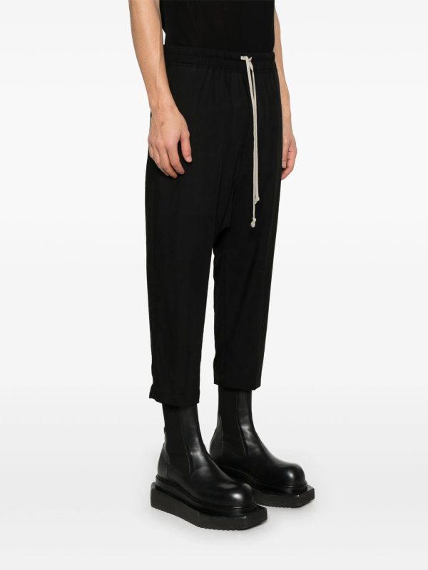 RICK OWENS - Men Drawstring Cropped Pantaloni For Discount